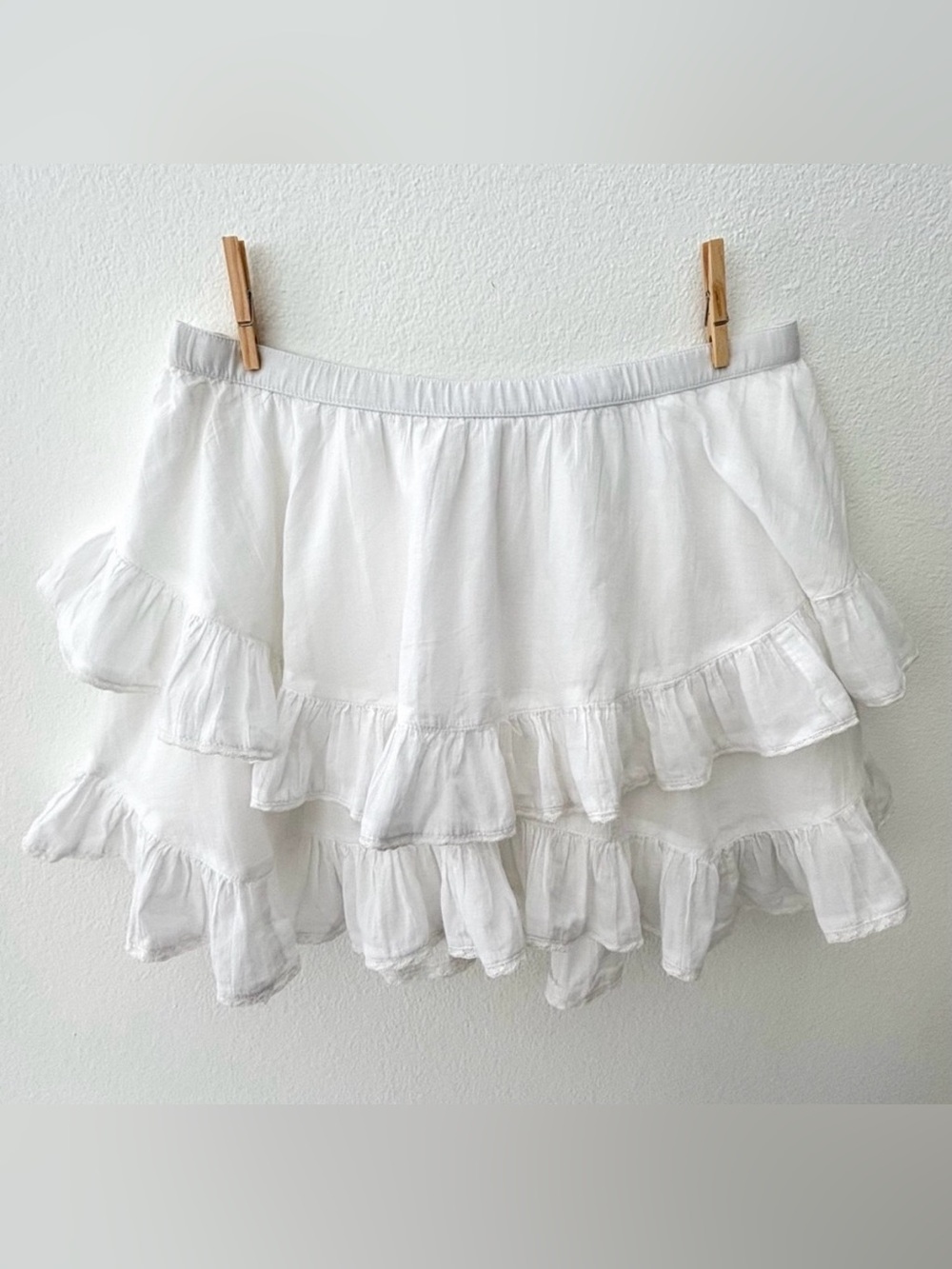 aerie White Ruffle Skort NWT Cotton Cottagecore Preppy Feminine L